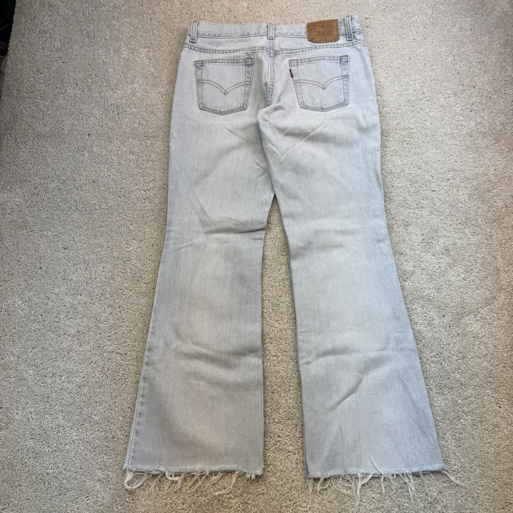 Vintage Levis 518 Jeans Juniors 7 JR M Blue Superlow Boot Cut Made in USA Denim